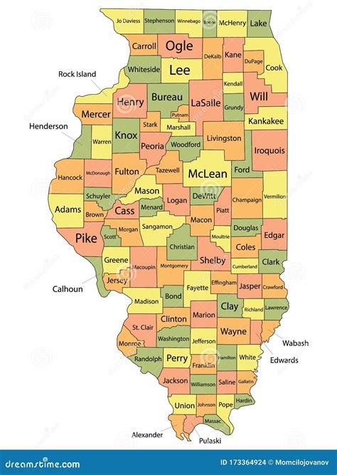 MAP of Counties in Illinois